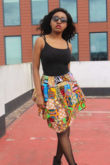 African Patchwork Skirt, Rah Rah - Festival Skirt - Continent Clothing