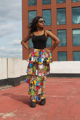 African Patchwork Skirt, Rah Rah - Festival Skirt - Continent Clothing