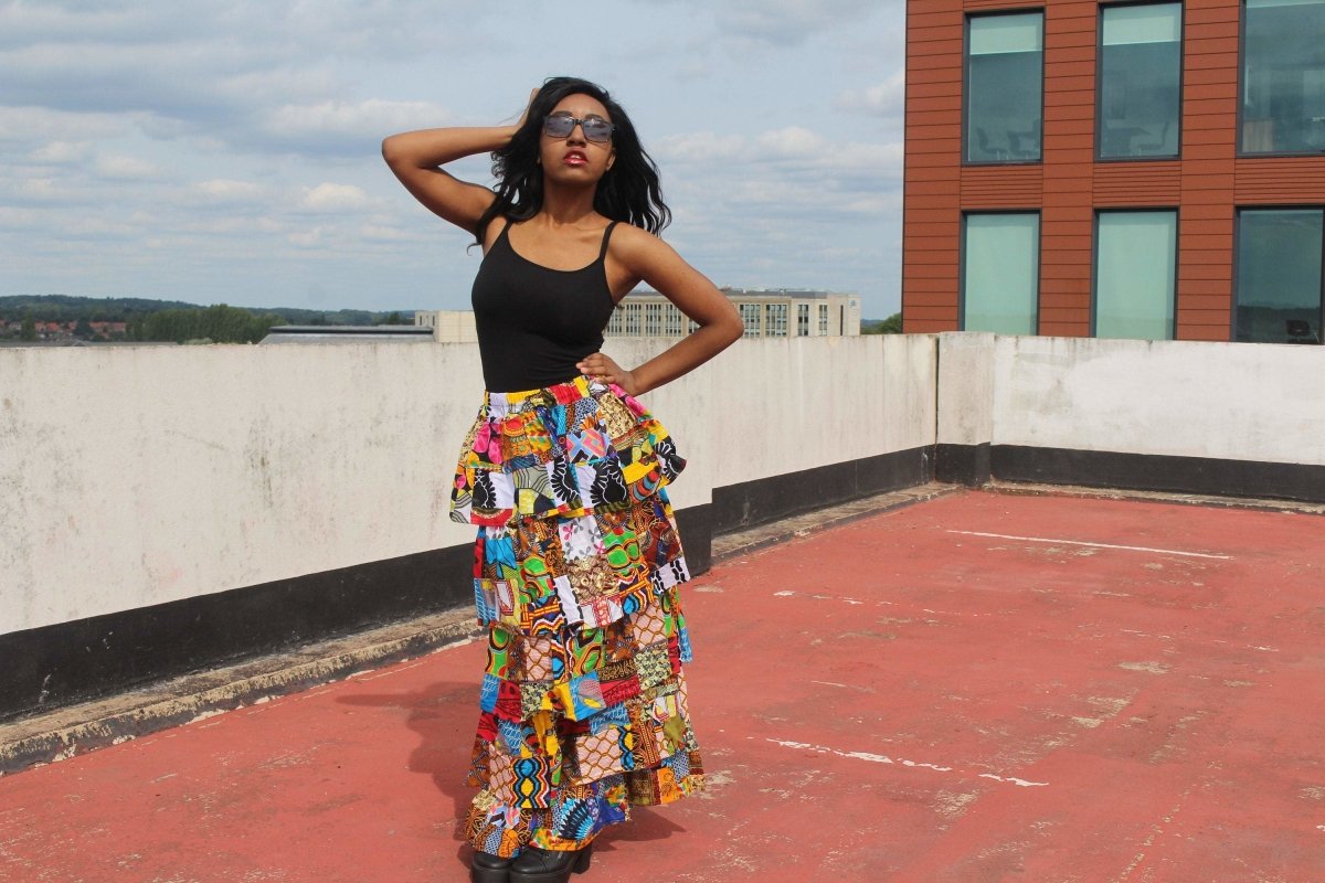 African Patchwork Skirt, Rah Rah - Festival Skirt - Continent Clothing