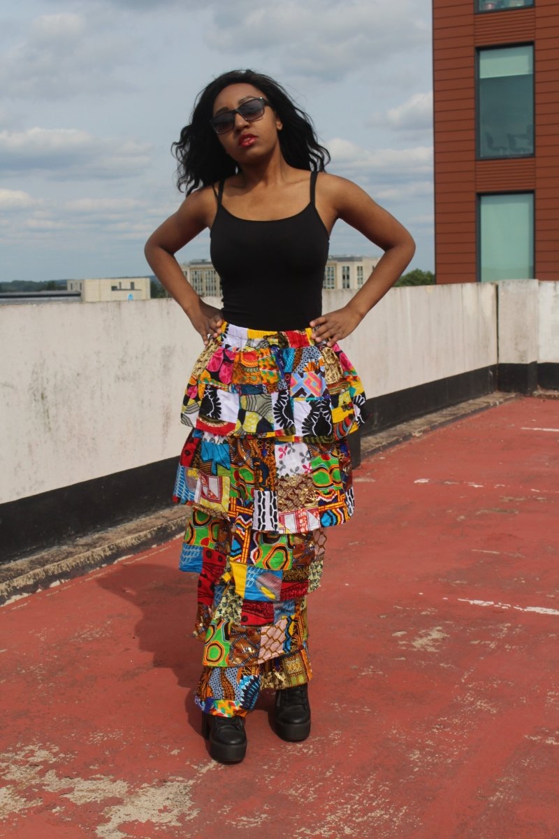 African Patchwork Skirt, Rah Rah - Festival Skirt - Continent Clothing