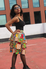 African Patchwork Skirt, Rah Rah - Festival Skirt - Continent Clothing
