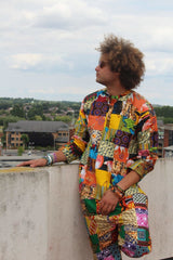 African Patchwork Suit - Aztec Festival Outfit - Continent Clothing
