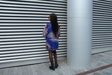 African Peacoat in Bue Dashiki - Continent Clothing