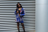 African Peacoat in Bue Dashiki - Continent Clothing