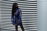 African Peacoat in Bue Dashiki - Continent Clothing