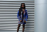 African Peacoat in Bue Dashiki - Continent Clothing