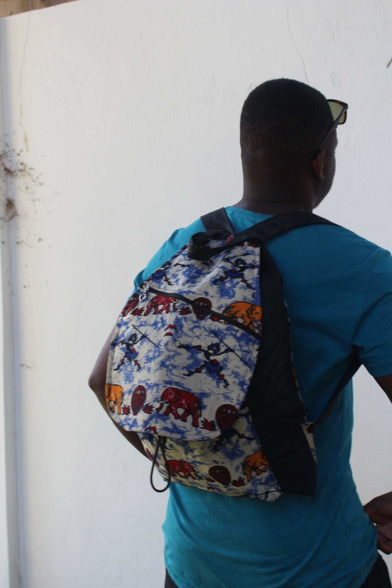 African Print Back Back in White Tribal Print - Continent Clothing