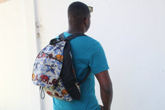 African Print Back Back in White Tribal Print - Continent Clothing