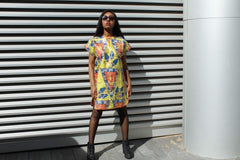African Print Dress - gold festival dress - Continent Clothing