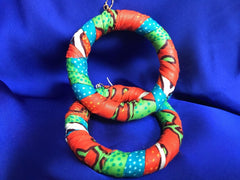 African Print Earrings in Orange Ankara Print - Continent Clothing