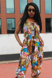 African Print Jumpsuit in Patchwork - Continent Clothing