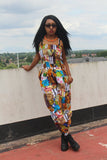 African Print Jumpsuit in Patchwork - Continent Clothing