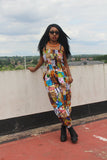 African Print Jumpsuit in Patchwork - Continent Clothing