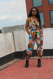 African Print Jumpsuit in Patchwork - Continent Clothing