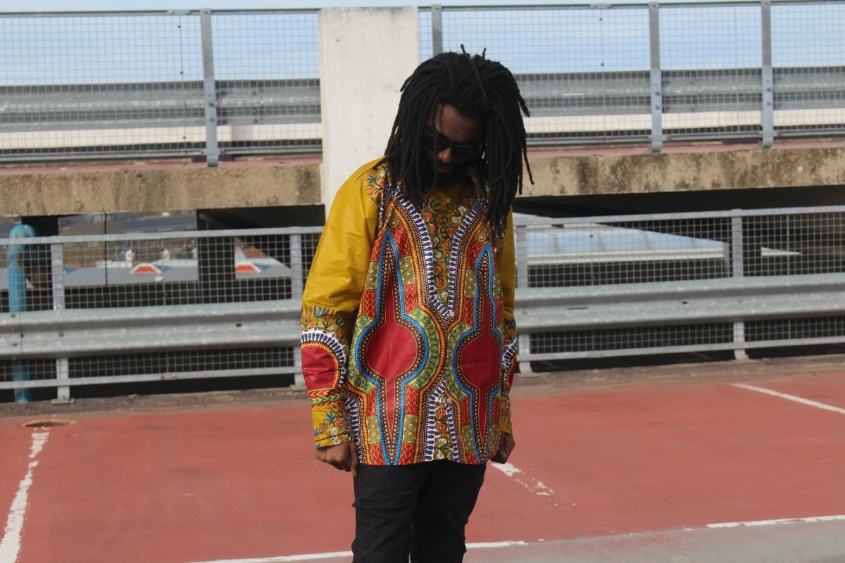 African Print Shirt in Brown Dashiki - Festival Shirt - Continent Clothing
