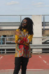 African Print Shirt in Brown Dashiki - Festival Shirt - Continent Clothing
