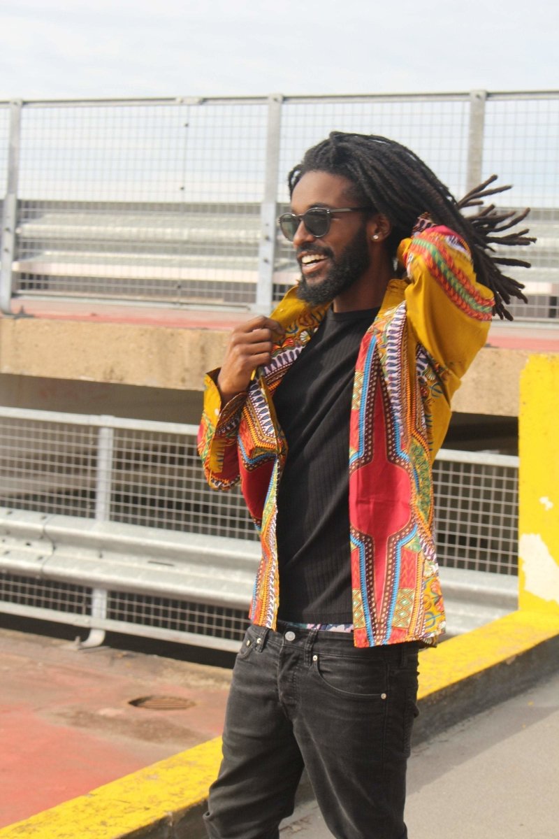 African Print Shirt in Brown Dashiki - Festival Shirt - Continent Clothing