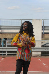 African Print Shirt in Brown Dashiki - Festival Shirt - Continent Clothing