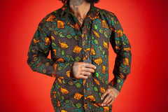 African Print Shirt In Fishy Green - Continent Clothing