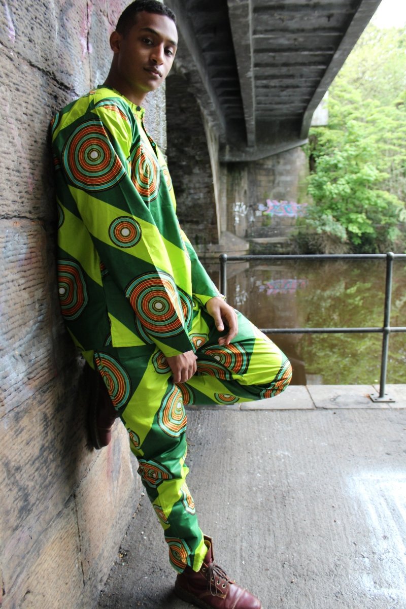 African Print Shirt in Green - African Clothing - Continent Clothing
