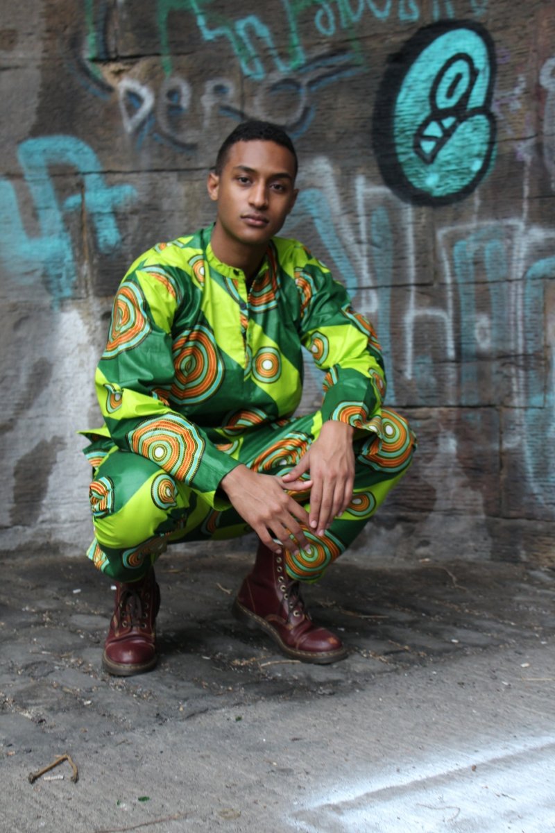 African Print Shirt in Green - African Clothing - Continent Clothing