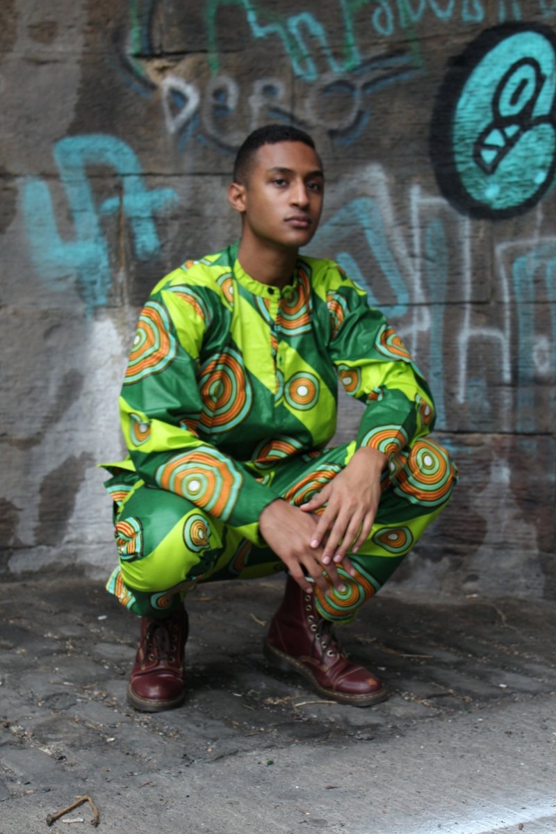 African Print Shirt in Green - African Clothing - Continent Clothing