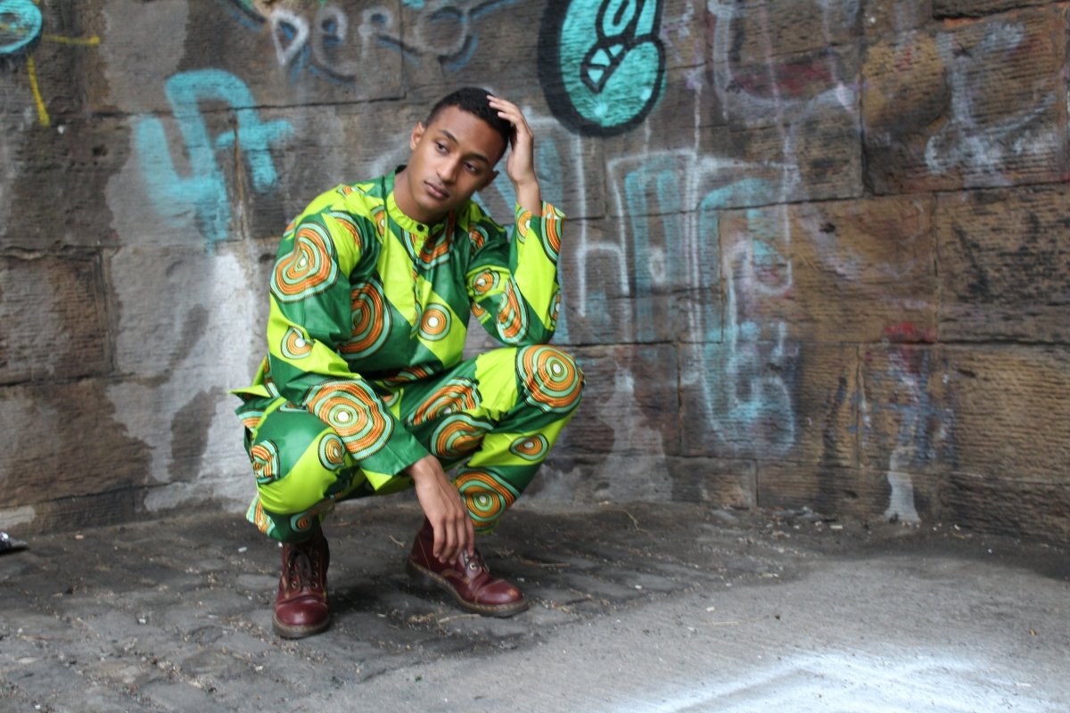 African Print Shirt in Green - African Clothing - Continent Clothing