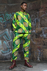 African Print Shirt in Green - African Clothing - Continent Clothing