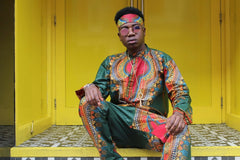 African Print Shirt in Green Dashiki - African Clothing - Continent Clothing