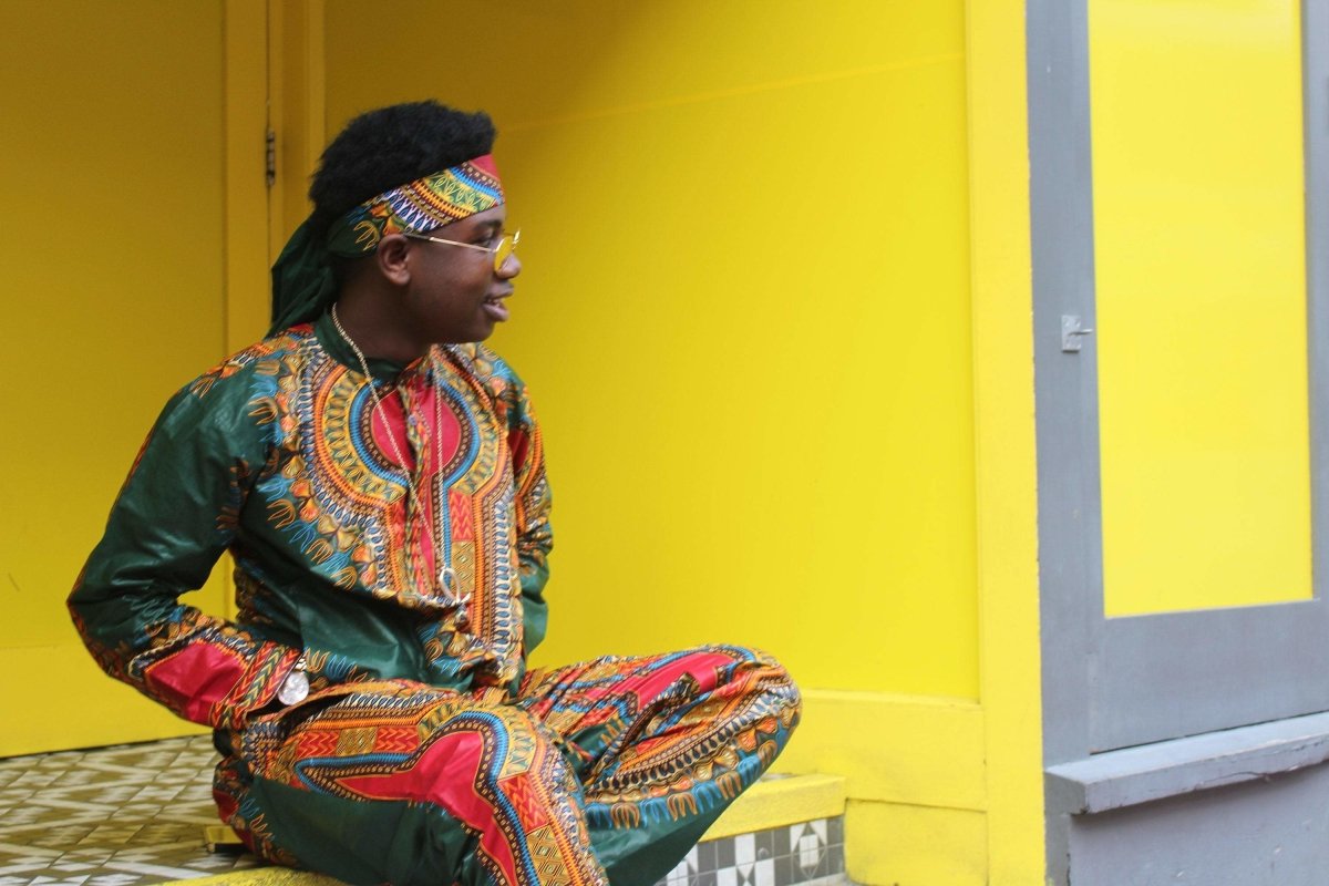 African Print Shirt in Green Dashiki - African Clothing - Continent Clothing