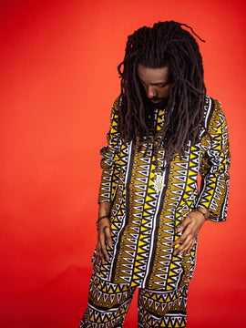Camicia Africana Print in Mud Cloth
