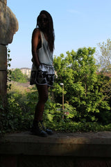 African Print Shorts in Black White Ankara Print - Festival Shorts - Continent Clothing