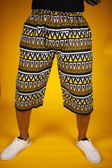 African Print Shorts In Earthy Tones Mud Cloth - Continent Clothing