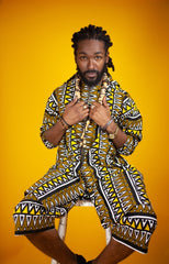African Print Shorts In Earthy Tones Mud Cloth - Continent Clothing