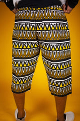 African Print Shorts In Earthy Tones Mud Cloth - Continent Clothing