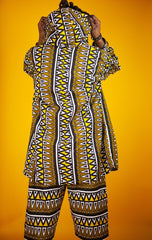 African Print Shorts In Earthy Tones Mud Cloth - Continent Clothing