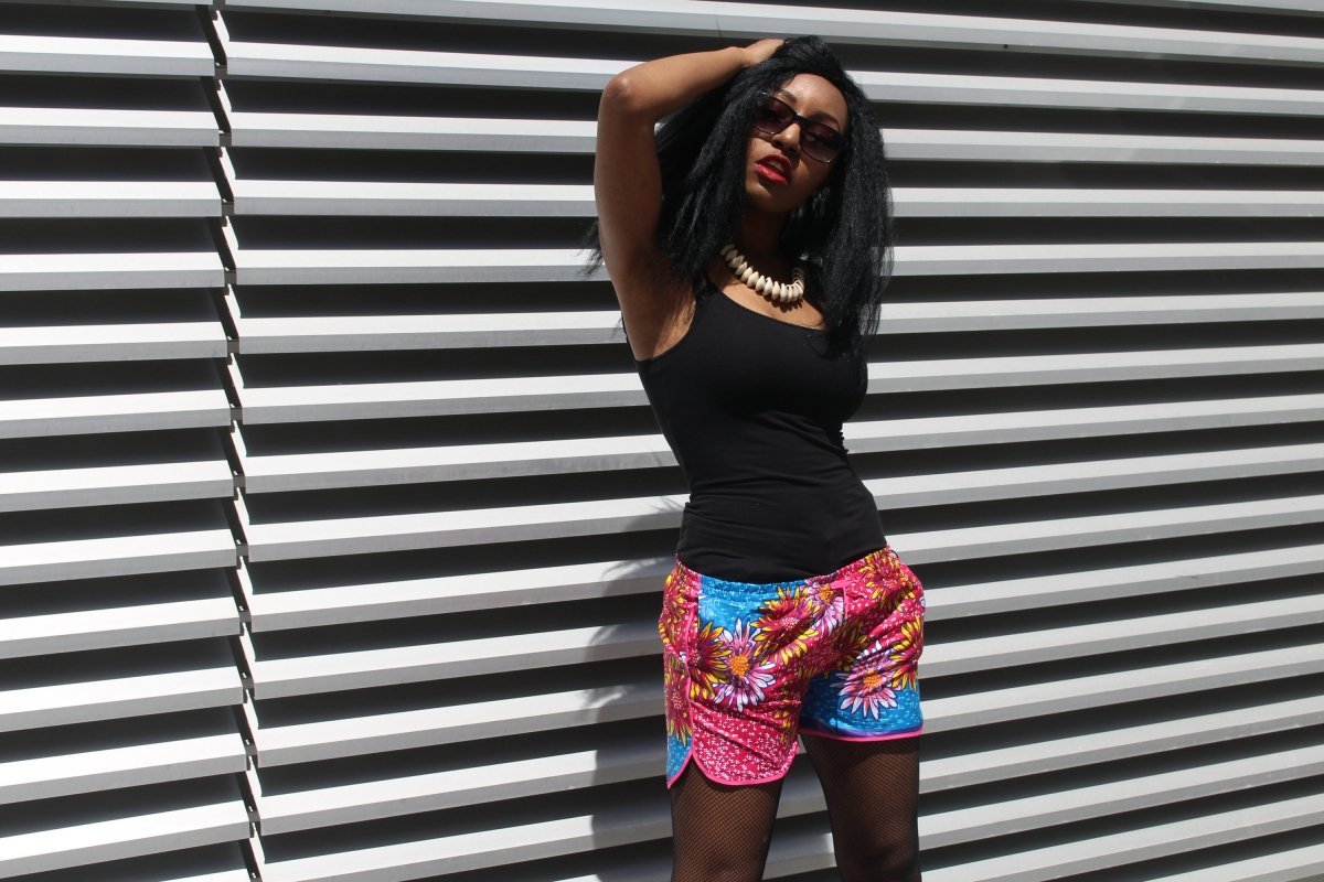 African Print Shorts in Pink Ankara Print - Festival Shorts - Continent Clothing 