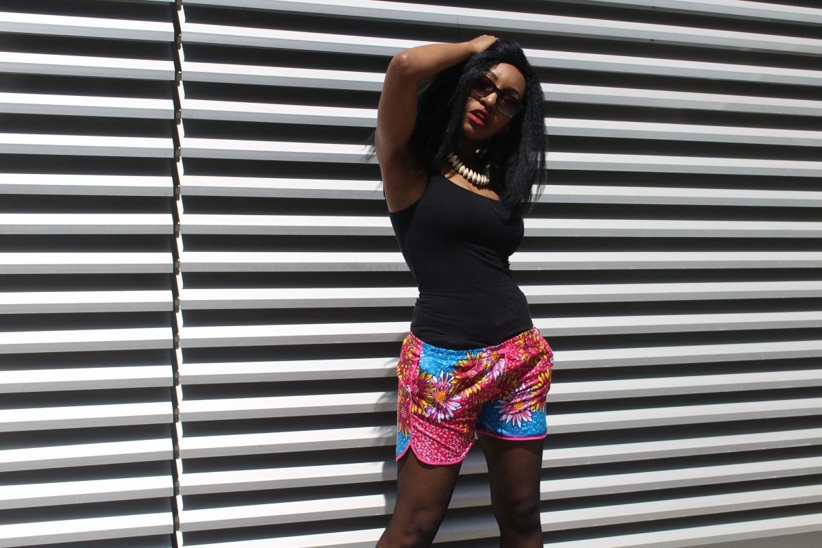 African Print Shorts in Pink Ankara Print - Festival Shorts - Continent Clothing 