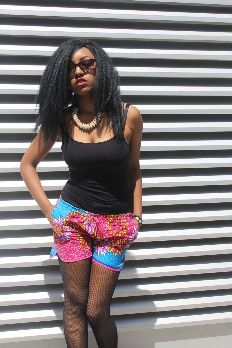 African Print Shorts in Pink Ankara Print - Festival Shorts - Continent Clothing
