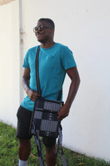 African Print Shoulder Bag in Black White Ankara - Continent Clothing 