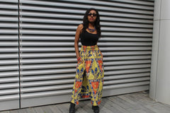 African Print Skirt in Gold Ankara Print - Festival Skirt - Continent Clothing