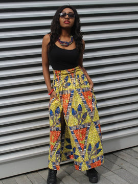 Gonna a stampa africana in oro Ankara Stampa - Festival Gonna