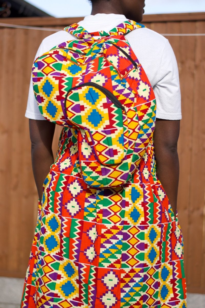 African Print Skirt in Orange Kente Print - Festival Skirt - Continent Clothing