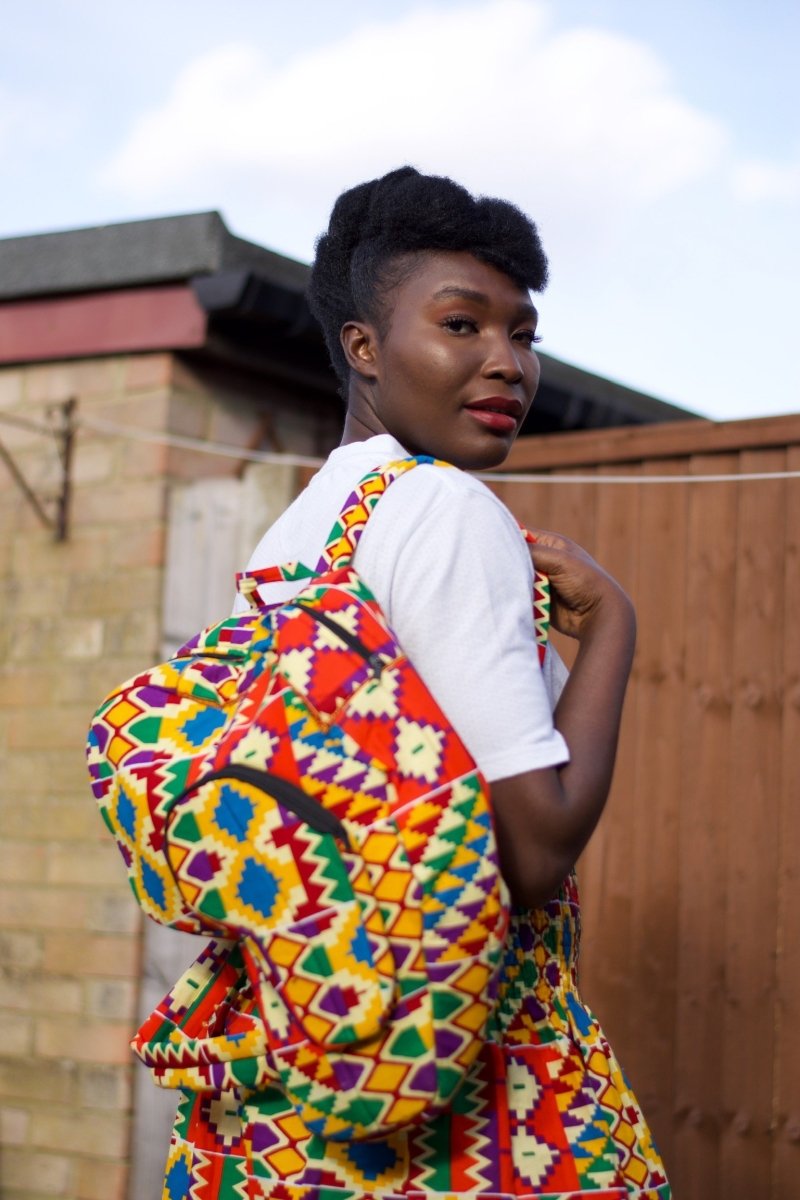 African Print Skirt in Orange Kente Print - Festival Skirt - Continent Clothing