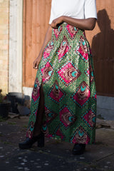 African Print Skirt in Purple Ankara Print - Festival Skirt - Continent Clothing