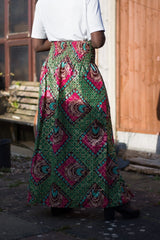 African Print Skirt in Purple Ankara Print - Festival Skirt - Continent Clothing