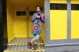 African Print Trench Coat in Blue Ankara Print - Continent Clothing