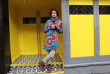 African Print Trench Coat in Blue Ankara Print - Continent Clothing