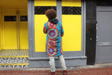 African Print Trench Coat in Blue Ankara Print - Continent Clothing
