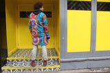 African Print Trench Coat in Blue Ankara Print - Continent Clothing